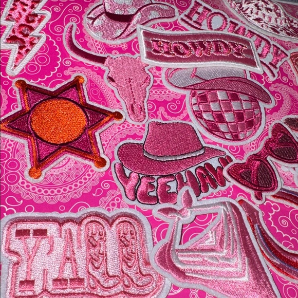 Western patches iron on NEW pink cowgirl party embellishment rodeo - Picture 2 of 3